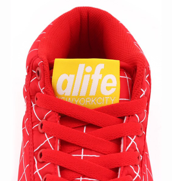 Alife Everybody Mid Parachute Nylon Grid Pack - Red + White