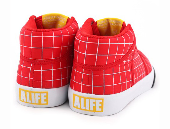 Alife Everybody Mid Parachute Nylon Grid Pack - Red + White