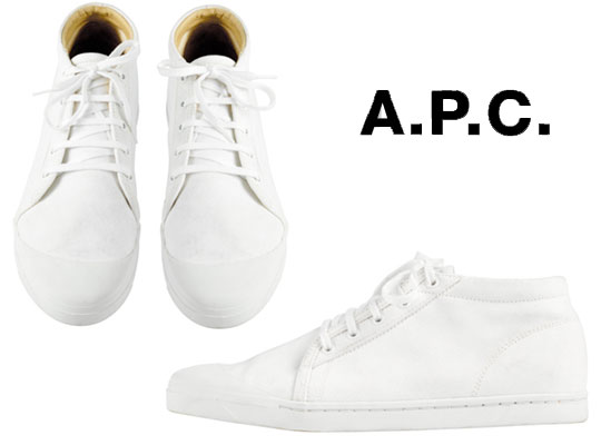 A.P.C. White Canvas Tennis Shoes - Summer 2009
