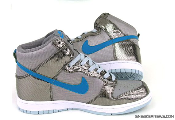 Nike Womens Dunk High - Metallic Silver - Turquoise - Snakeskin ...