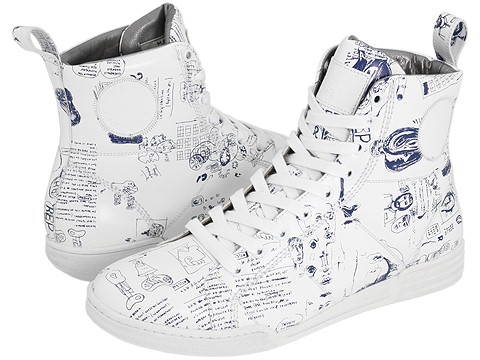 Marc Jacobs Scribbled White Leather Hightop