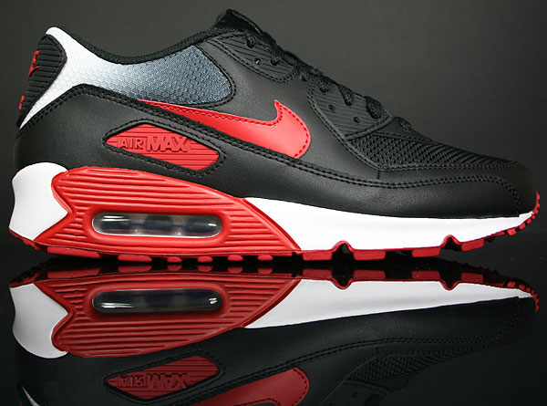 Nike Air Max 90 - Black - Varsity Red - Metallic Silver