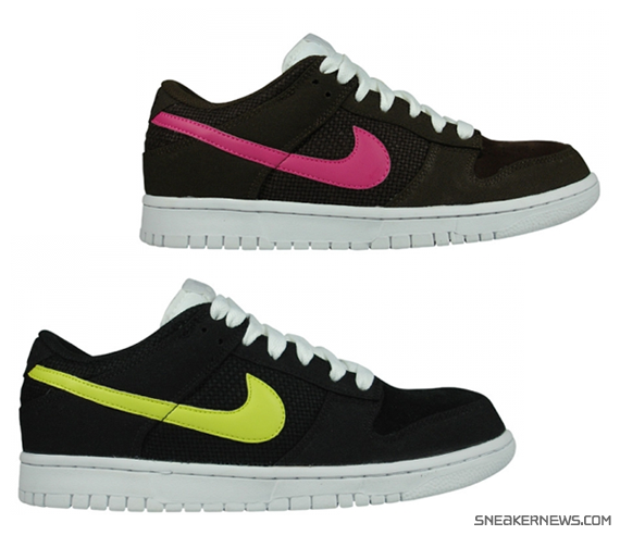 Nike Dunk Low CL - Black - Electrolime + Baroque Brown - Vivid Pink