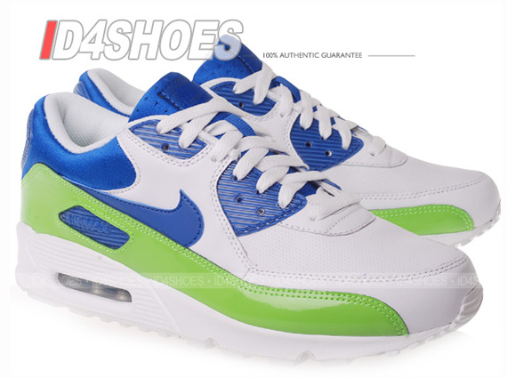 Nike Air Max 90 Premium x Huarache - White - Mean Green - Varsity Royal ...