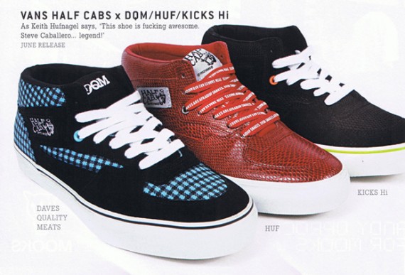 DQM + Huf + Kicks/HI x Vans Half-Cab 3 Feet High Pack