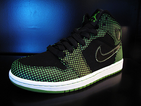 Air Jordan 1 Retro High – Black – Chlorophyll Polka Dot