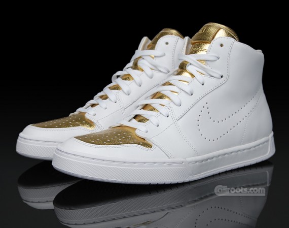 Nike Royal Mid Premium - White - Metallic Gold - SneakerNews.com