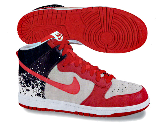 black gray red nike dunks 2009