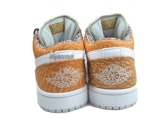 Air Jordan 1 Phat Low - White - Curry - Elephant Print