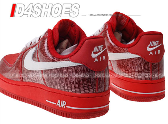 red snakeskin air force ones