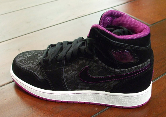 black and purple lace jordans