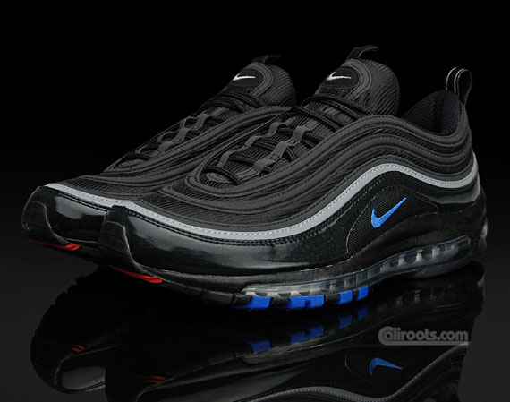 Nike Air Max 97 – Black Patent Leather – Blue – Red