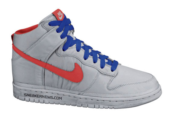 Nike Dunk High Nylon Premium - Grey - Red - Blue