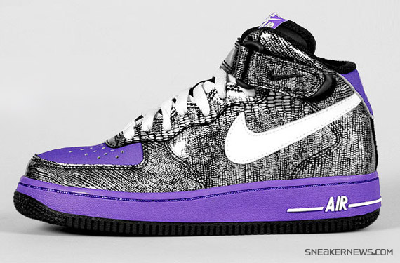 Nike WMNS Air Force 1 Mid – Obsidian – White – Persian Violet