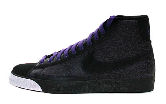 Nike Blazer High Premium ND – Black – Purple – Laser Etched