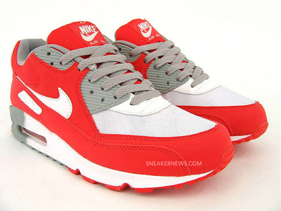 Nike WMNS Air Max 90 - Challenge Red - White - Medium Grey