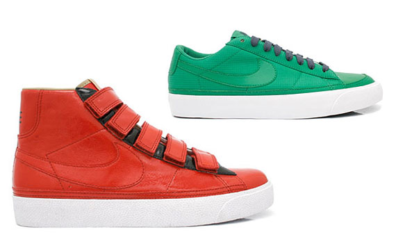 nike blazer red velcro green low 0