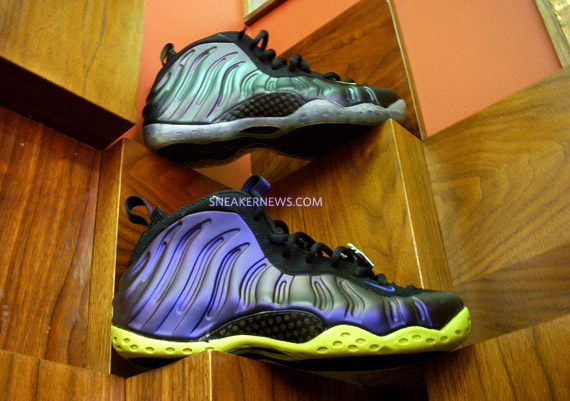 Nike Air Foamposite – Eggplant x Neon – Swapped Sole Customs by Jason Negron