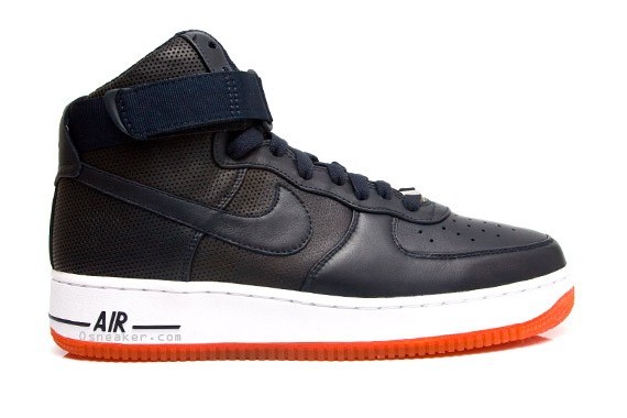 Nike x Futura - Air Force 1 Hi - Navy - White - Orange - SneakerNews.com