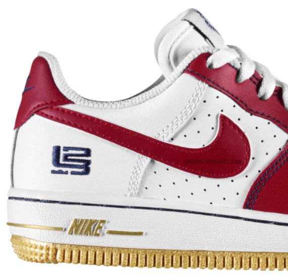Nike Air Force 1 GS – LeBron James – White/Varsity Red-Metallic Gold