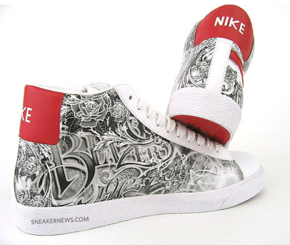 Nike Blazer High - White - Red - Tattoo