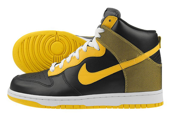 nike dunk high black and yellow
