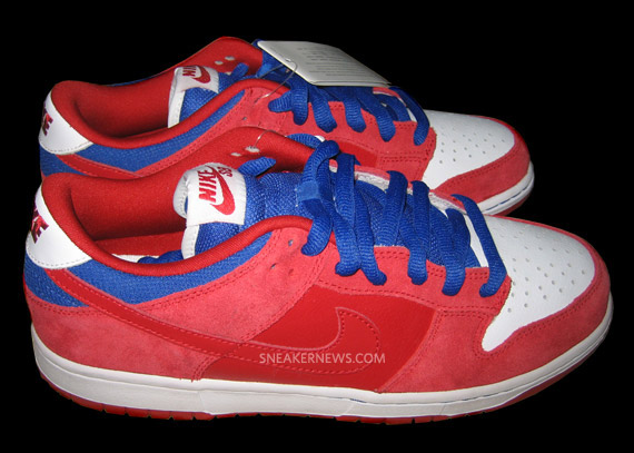 Nike SB Dunk Low - Red - Royal Blue - White - Sample