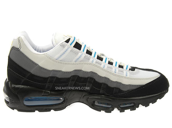 Nike Air Max 95 White Black Blue Gaze - Size 9 Men