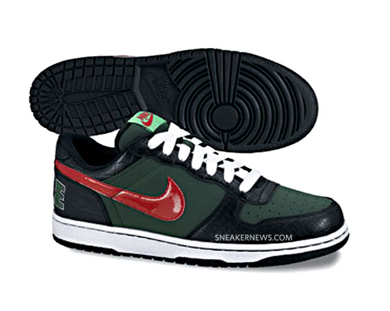 Big Nike Low - Team Green/Red - Gucci Inspired