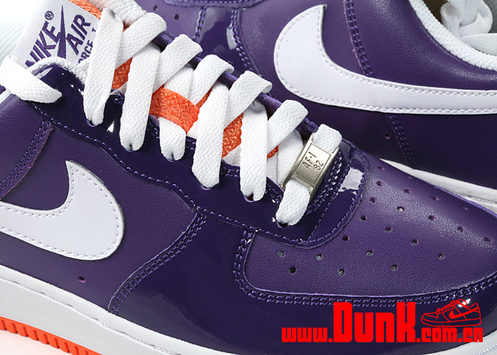 orange and purple air force ones