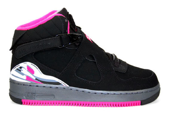 Pink and black outlet air force jordans