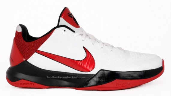 Nike Zoom Kobe V (5) – White – Black – Varsity Red – February ’10