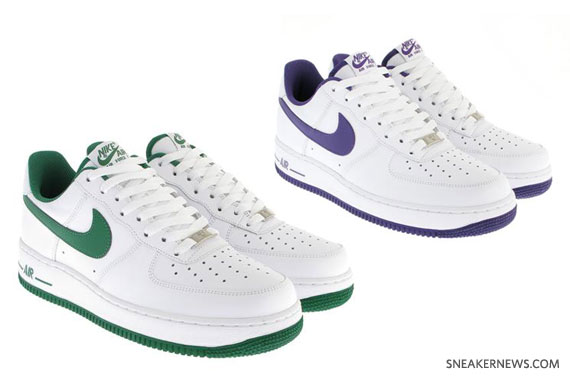 Nike Air Force 1 Low – White – Purple + White – Green