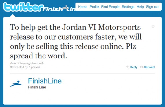 Air Jordan VI (6) Motorsports - FinishLine Release Online Only