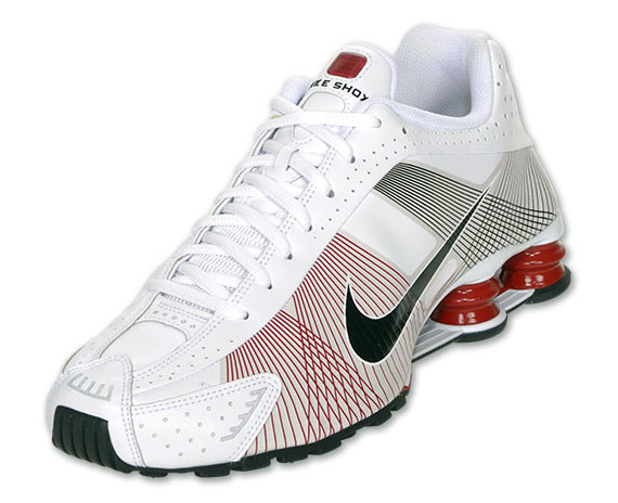 Nike Shox R4 Flywire – White – Red – Black – Available