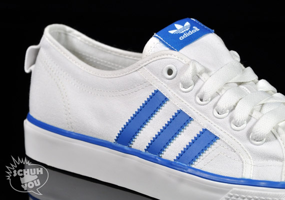adidas nizza white and blue
