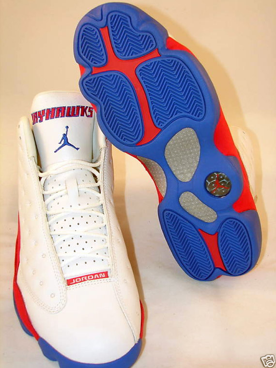 Air Jordan XIII 13 Kansas Jayhawks PE Sample SneakerNews