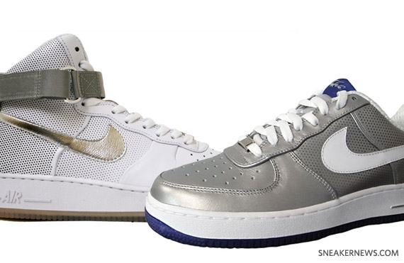 Futura x Nike Air Force 1 High – White + Low – Silver – NY Yankees Pack