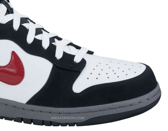 Nike Dunk High Premium Black White Red 2