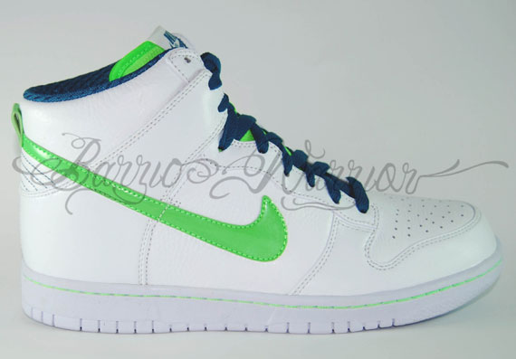 Nike Dunk High White Blue Green 2