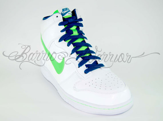 Nike Dunk High White Blue Green 3