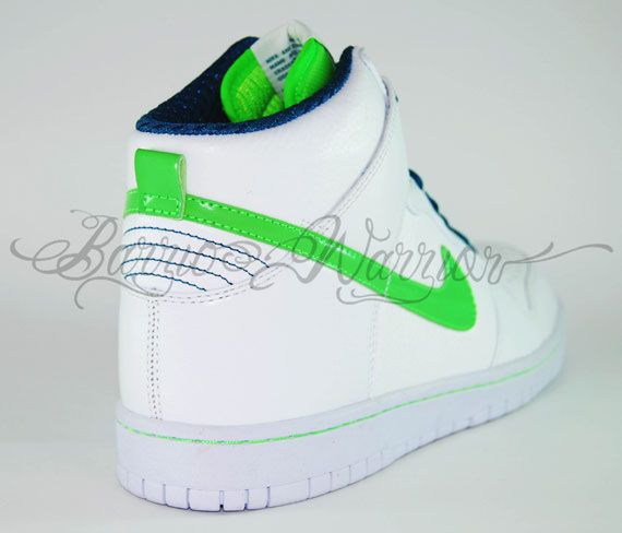 Nike Dunk High White Blue Green 4