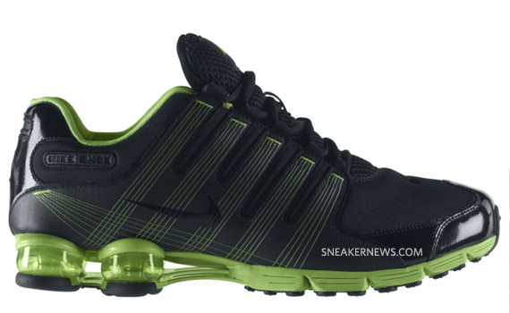 nike shox nz 2 air attack black green 01