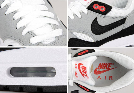Nike WMNS Air Max 1 - Black - Silver - Red | Available on eBay