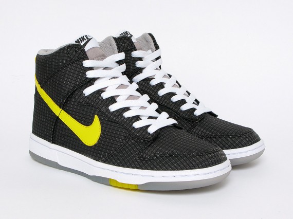 Nike WMNS Dunk High Skinny – Black – Speed Yellow – White | Available