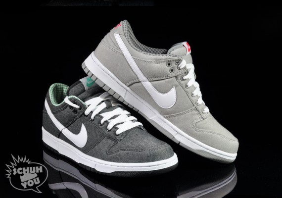 Nike Dunk Low CL Canvas Pack – Black – Green + Grey + Red