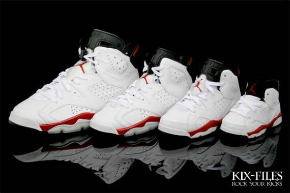 Air Jordan VI (6) Retro – White – Varsity Red – Mens + Kids Sizes