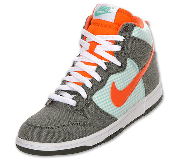 Nike Dunk High Grey Denim Orange Green 3