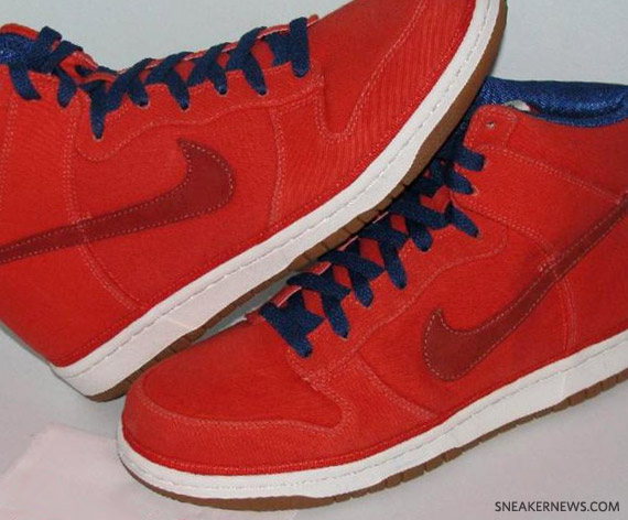 Nike Dunk High Premium - Red Canvas - Sample - SneakerNews.com