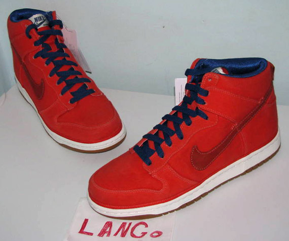 nike dunk high red canvas sample 3